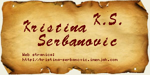 Kristina Šerbanović vizit kartica